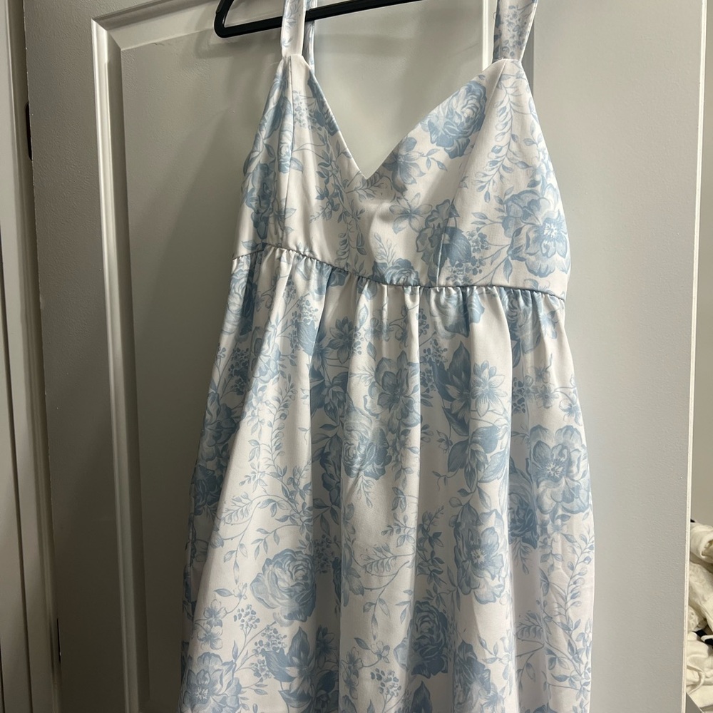 Floral Blue and White Dress